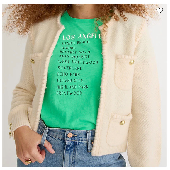 NWT J. Crew Green W/"Los Angeles" Graphic Crewneck T-Shirt - SIZE M - Picture 4 of 10